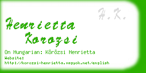 henrietta korozsi business card