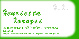 henrietta korozsi business card